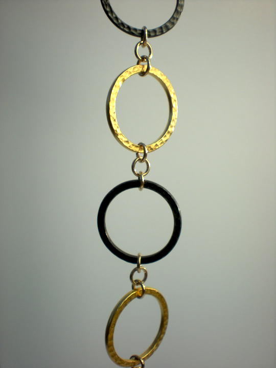 Double Tone Circle Gold Finish Bracelet | Michele Saulson Designs